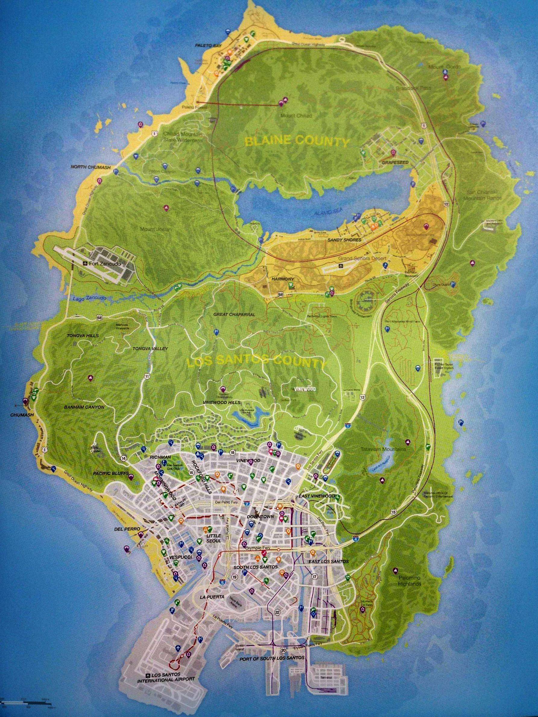 Grand Theft Auto V Map (Los Santos)