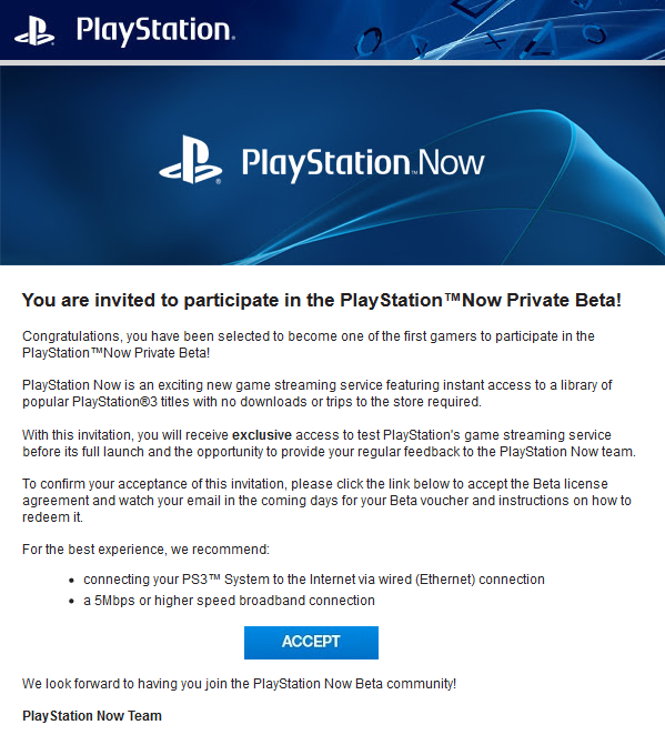 PS Now Beta Invite