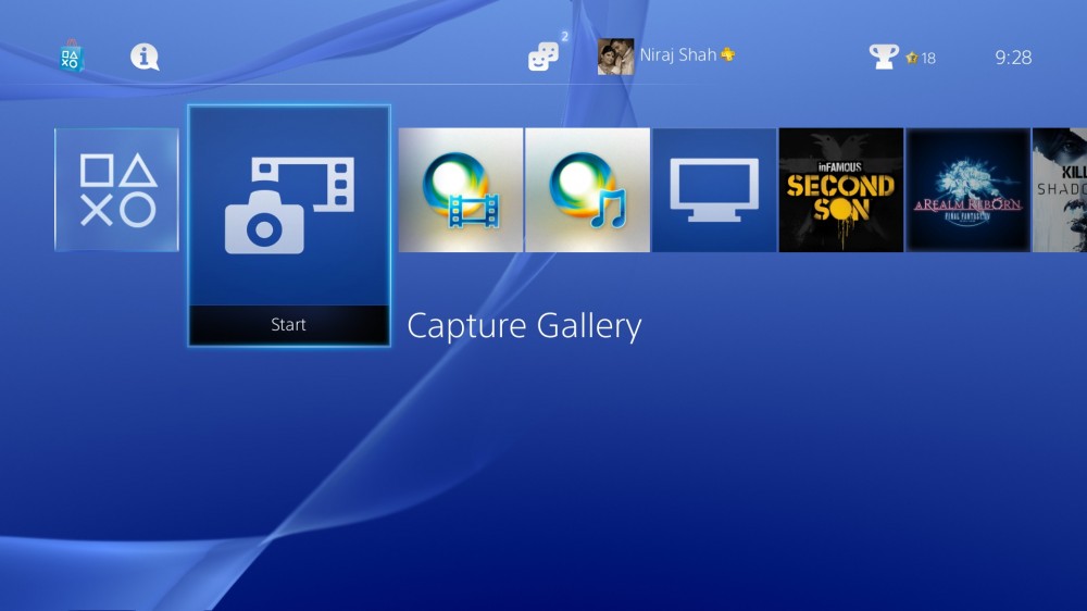 PS4 Firmware v1.70 - Capture Gallery Shortcut