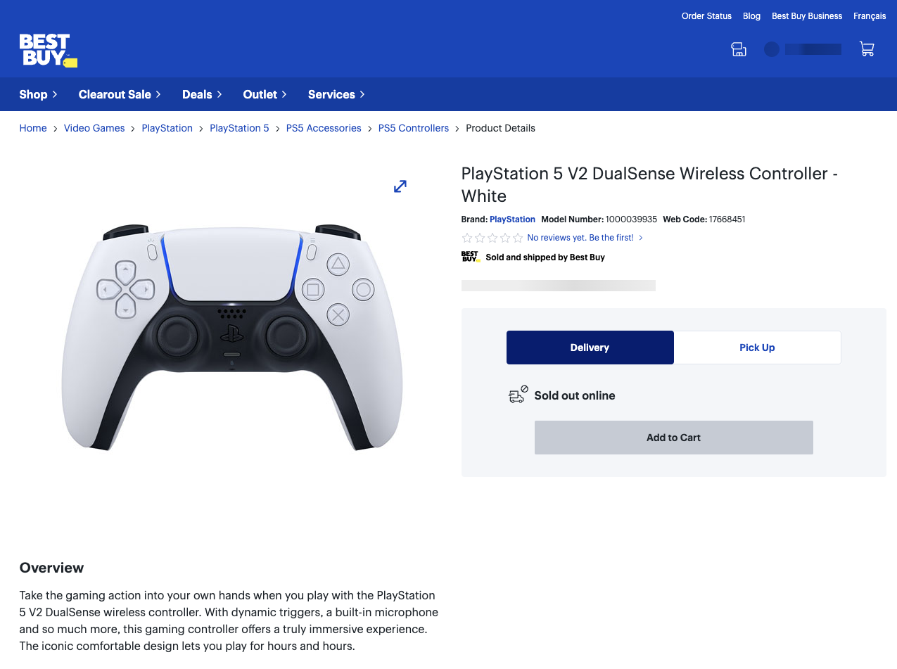 DualSense v2 Controller on Best Buy website