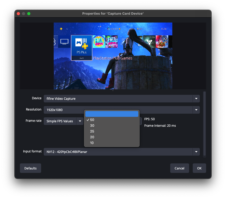 FIFINE AmpliGame v3 Capture Card OBS Settings