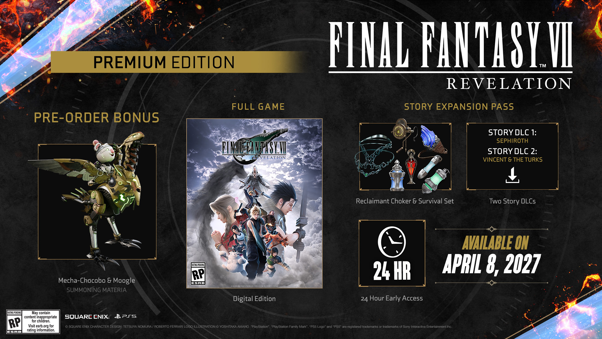Final Fantasy VII Revelation Pre Order Bonuses